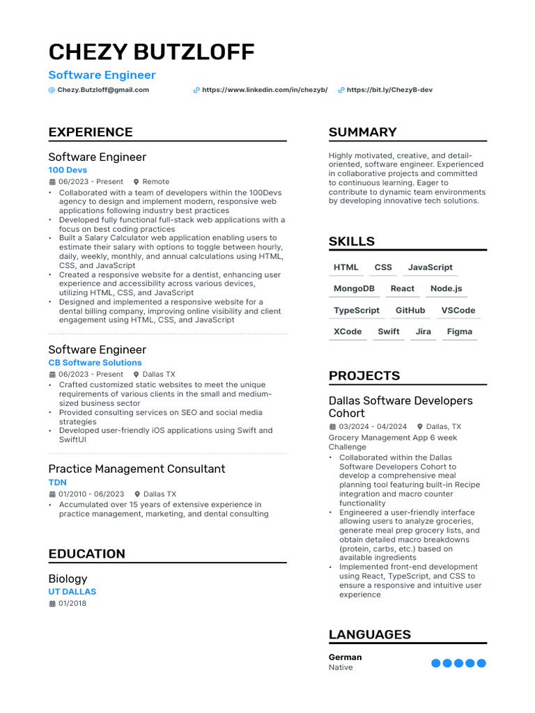 Software Engineer Portfolio Overview | PDF | Java Script | Websites