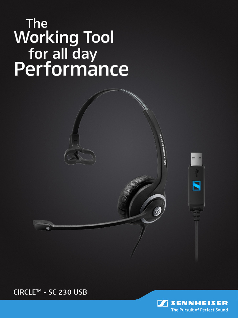 Sennheiser SC 230 USB MS II – Cuffia Cablata Con Microfono Cancellazione Rumore E Certificata Per Microsoft Teams