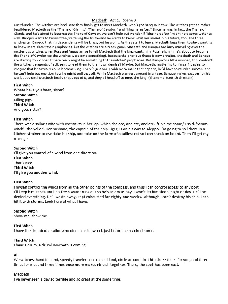 Macbeth Act 1 Modern English | PDF | Macbeth