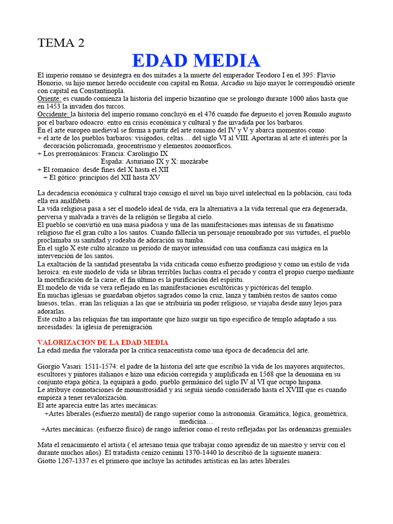 Tema 2 | PDF | imperio Bizantino | Edades medias