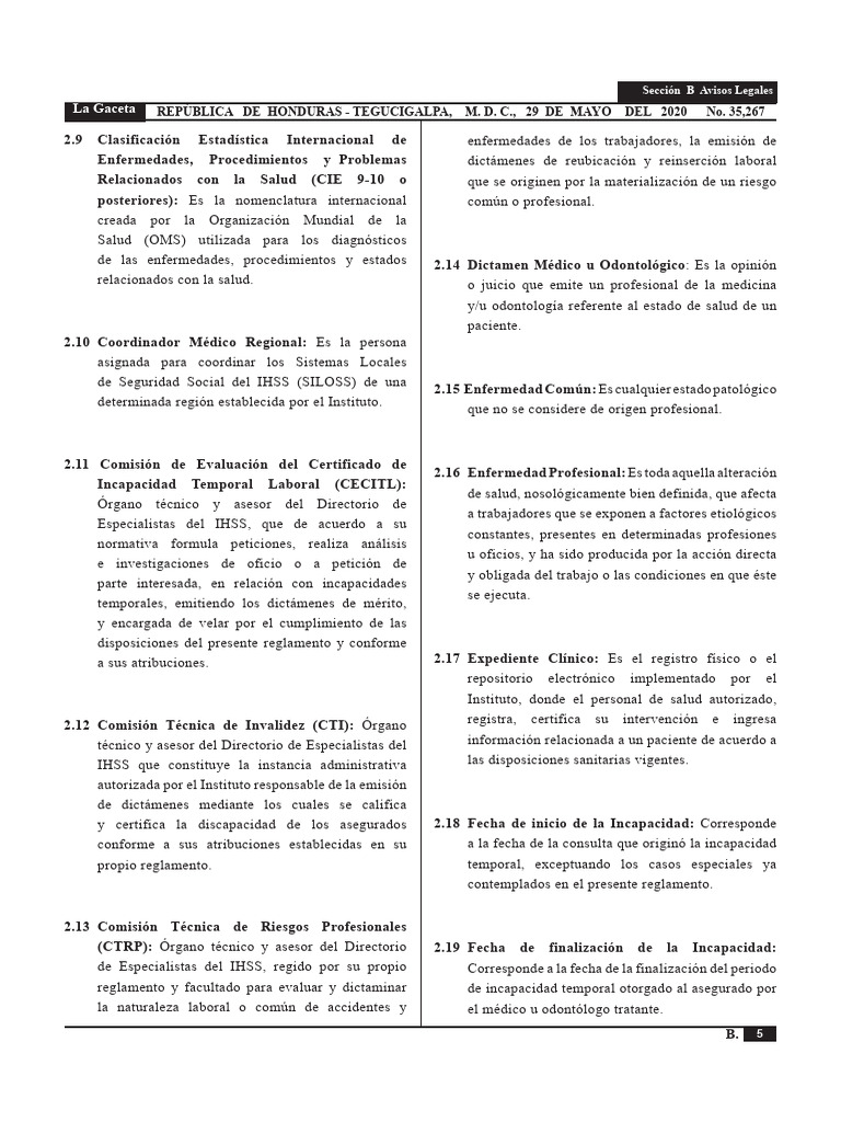 Reglamento Incapacidad Temporal IHSS 05 | PDF | Cuidado de la salud ...