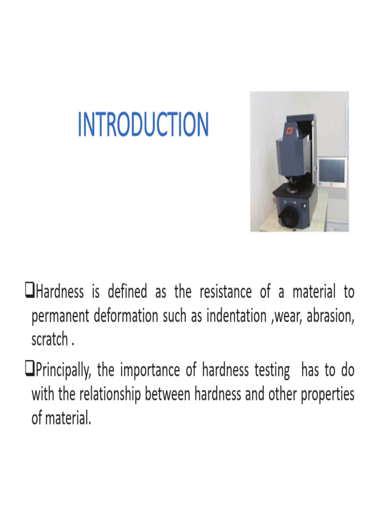 Hardness and Friability Testing Methods | PDF | Hardness | Physical ...