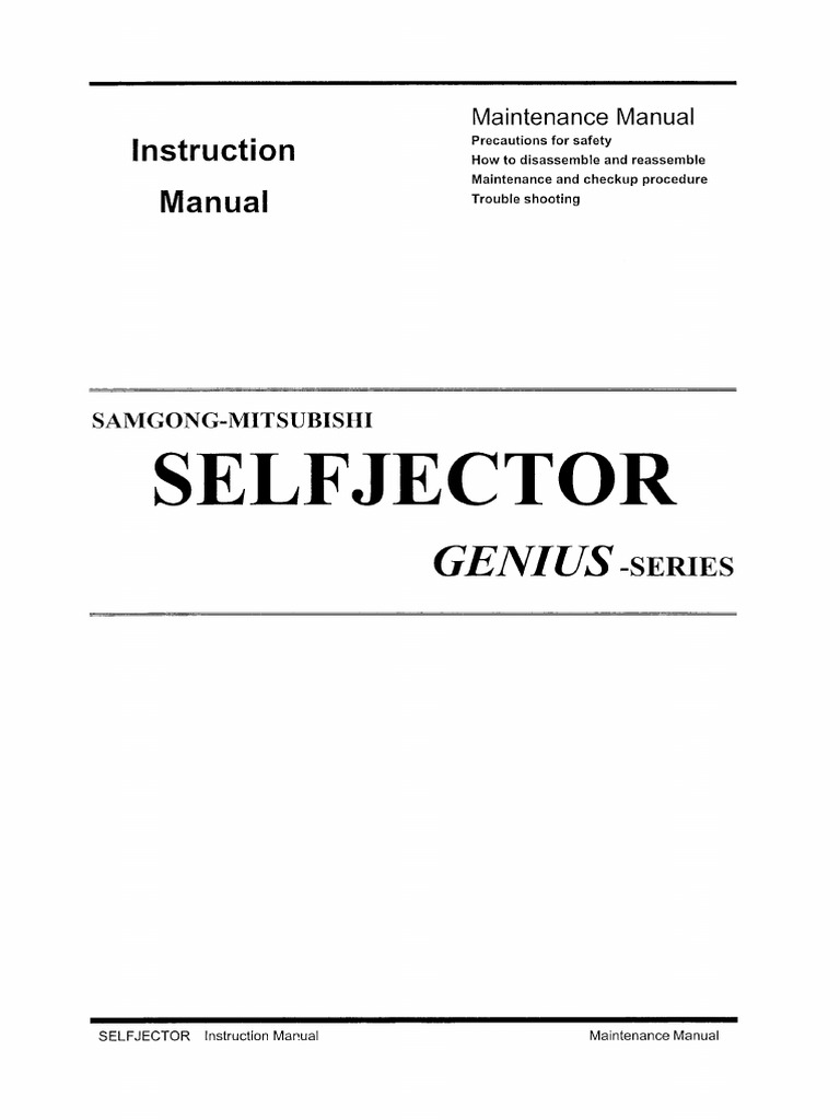 Samgong Mitsubishi Selfjector Genius Series Instruction Manual PDF