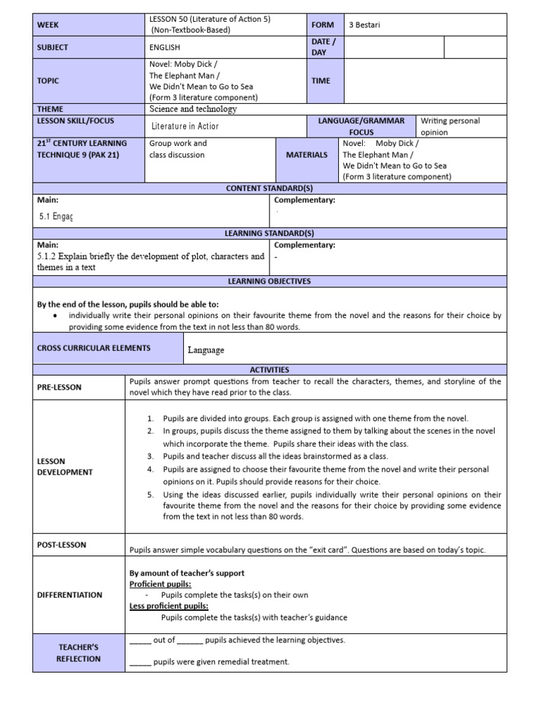 Lesson 50 download free pdf teachers novels
