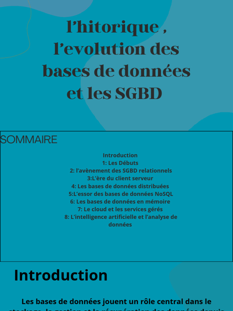 Évolution des bases de données et SGBD | PDF | Bases de données | NoSQL