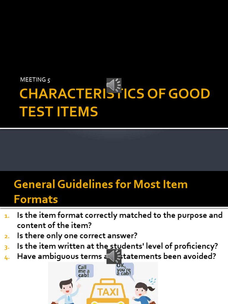 6. Characteristics of Good Test Items | PDF