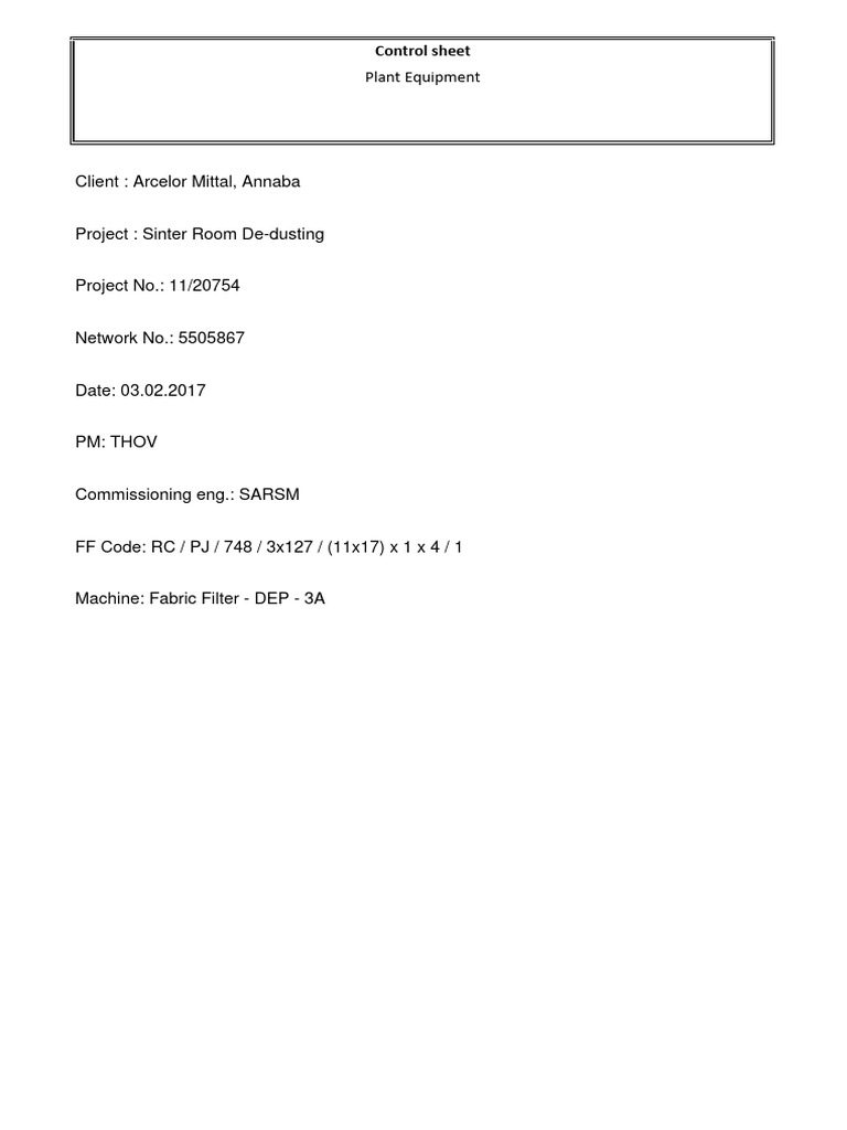 Solar Plant Equipment List