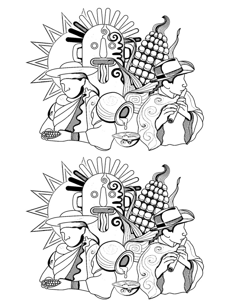 Dibujo Inti Raymi para colorear | PDF