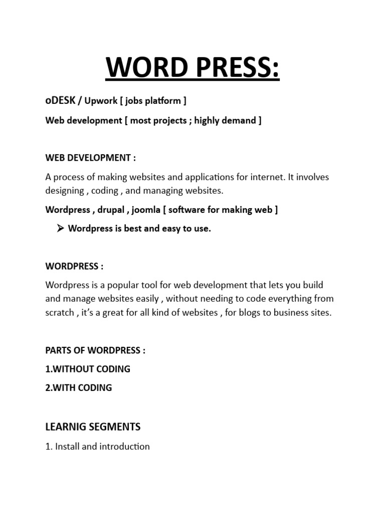 Introduction to WordPress Development | PDF | Computers | Technology ...