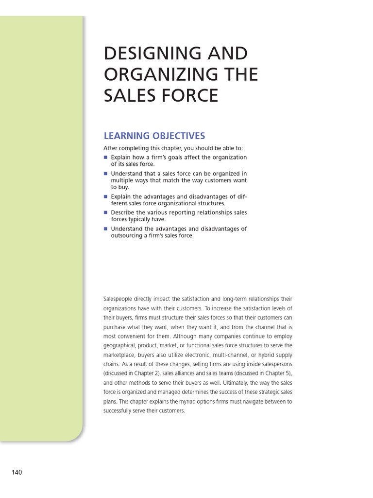 Design and organizing the sales force PDF Sales Market (Economics)