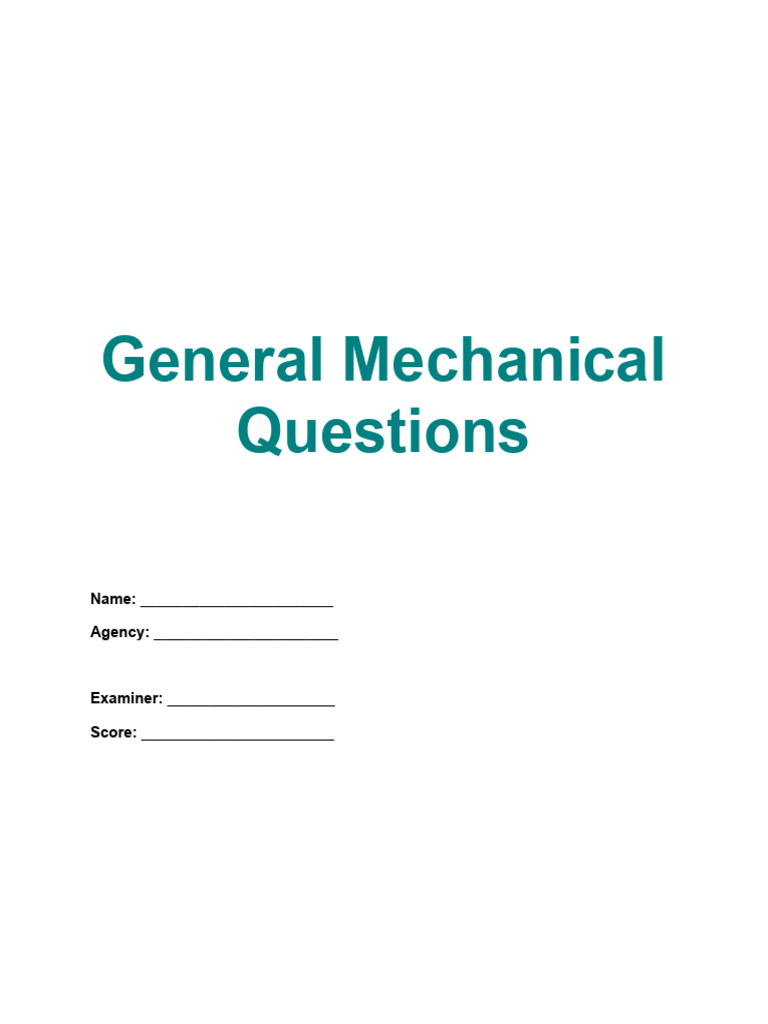 Mechanical Engineering Exam Questions | PDF | Welding | Construction