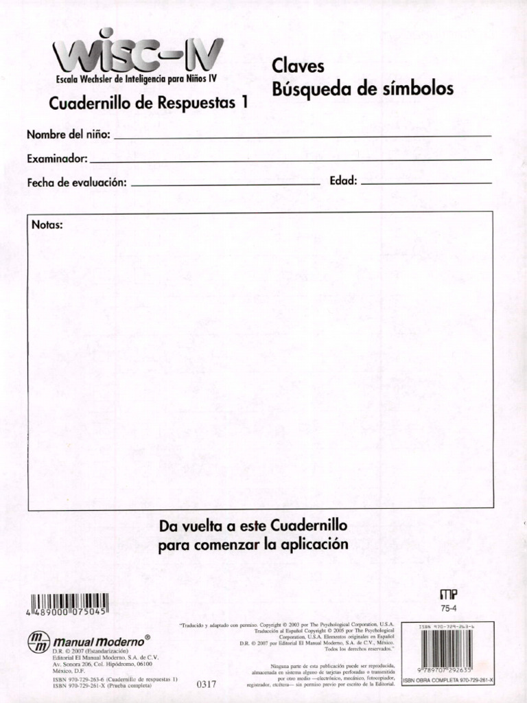 WISC - 2 COLOR Respuestas | PDF