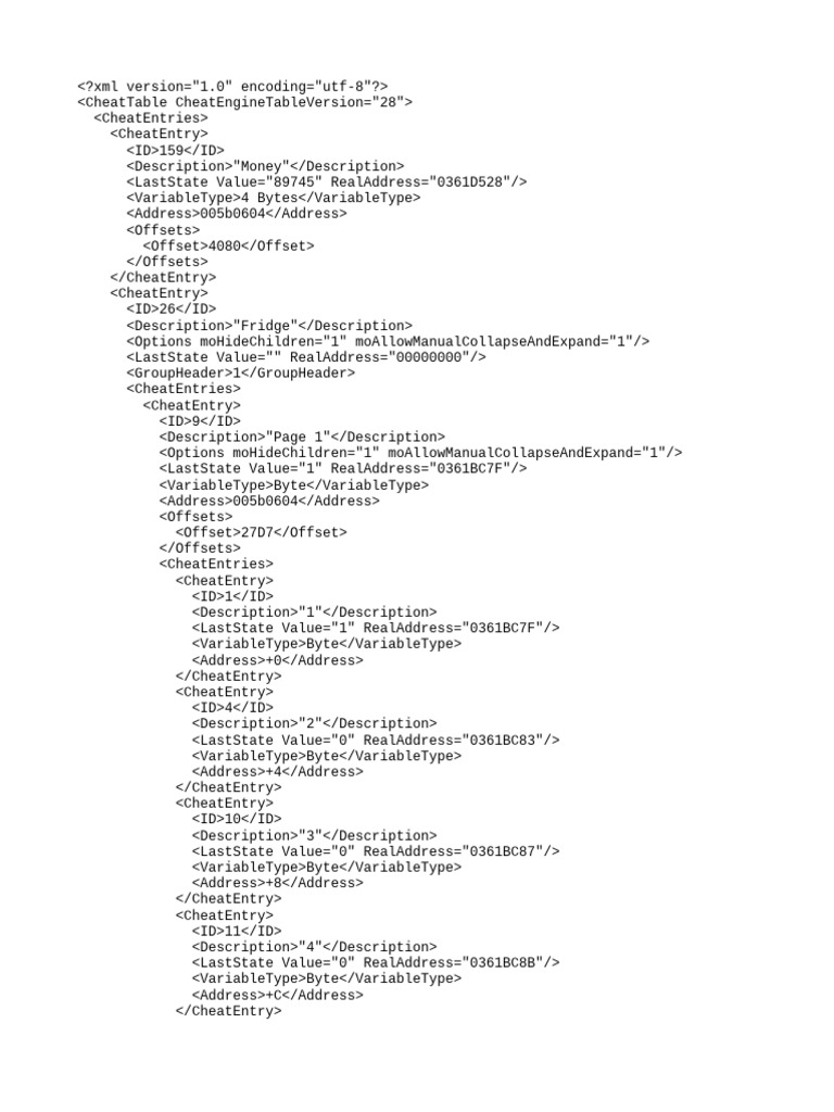 Cheat Engine Table for Game Modding | PDF
