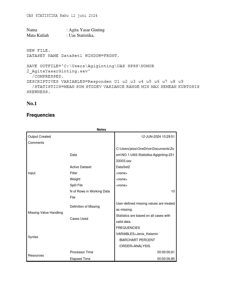 UAS Statistika: Analisis Data dan Hasil | PDF | Errors And Residuals ...
