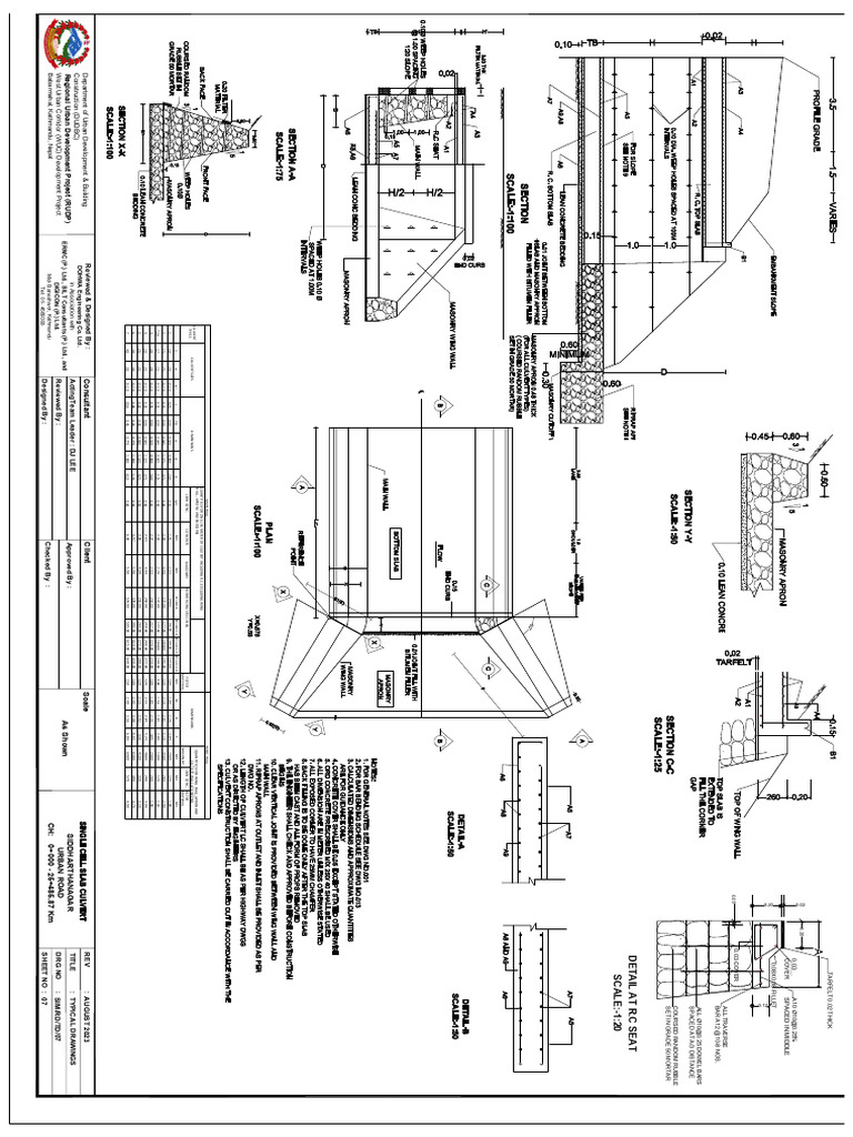 Typical Slab Culvert Design Drawings | PDF | Masonry | Building Engineering
