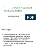 Standards-Based Assessment and Rating System: Secondary Level