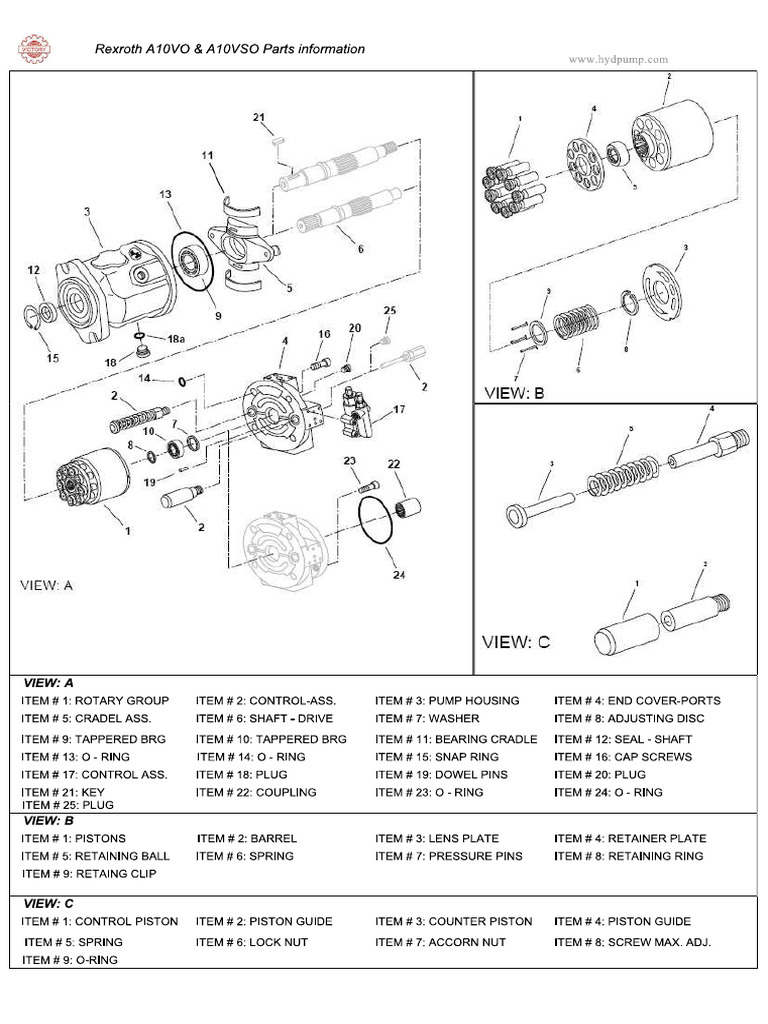 COMPONENTES_A10VSO_EXPLODIDA | PDF