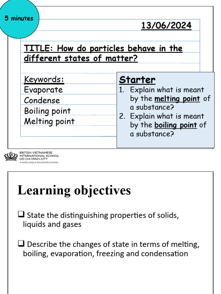 Particle Theory and States of Matter | PDF | Liquids | Melting Point