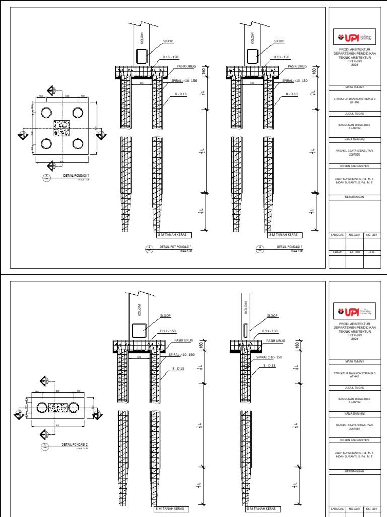 Detail Pondasi Bangunan 6 Lantai | PDF