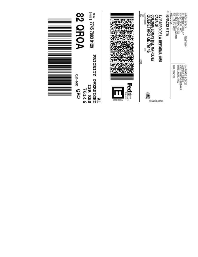 Priority Overnight Shipment Details | PDF