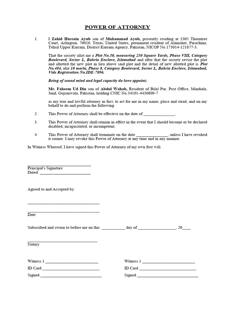 Power of Attorney for Property Transfer | PDF