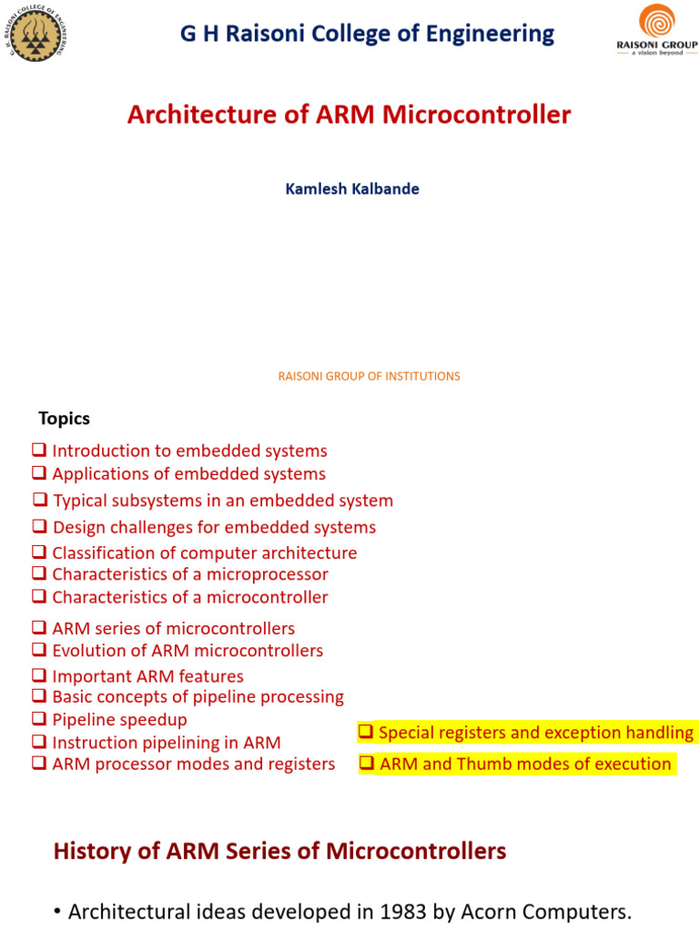 Unit 2 Arm7 | PDF | Central Processing Unit | Embedded System