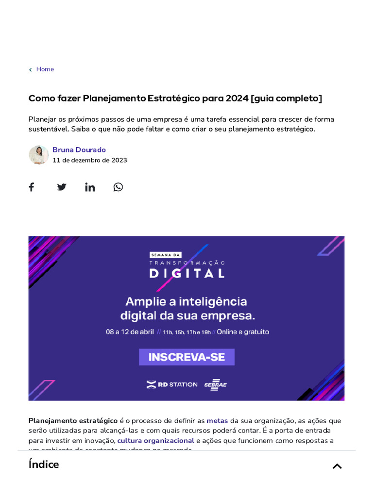 Guia de Planejamento Estratégico 2024 | PDF | Planejamento estratégico ...
