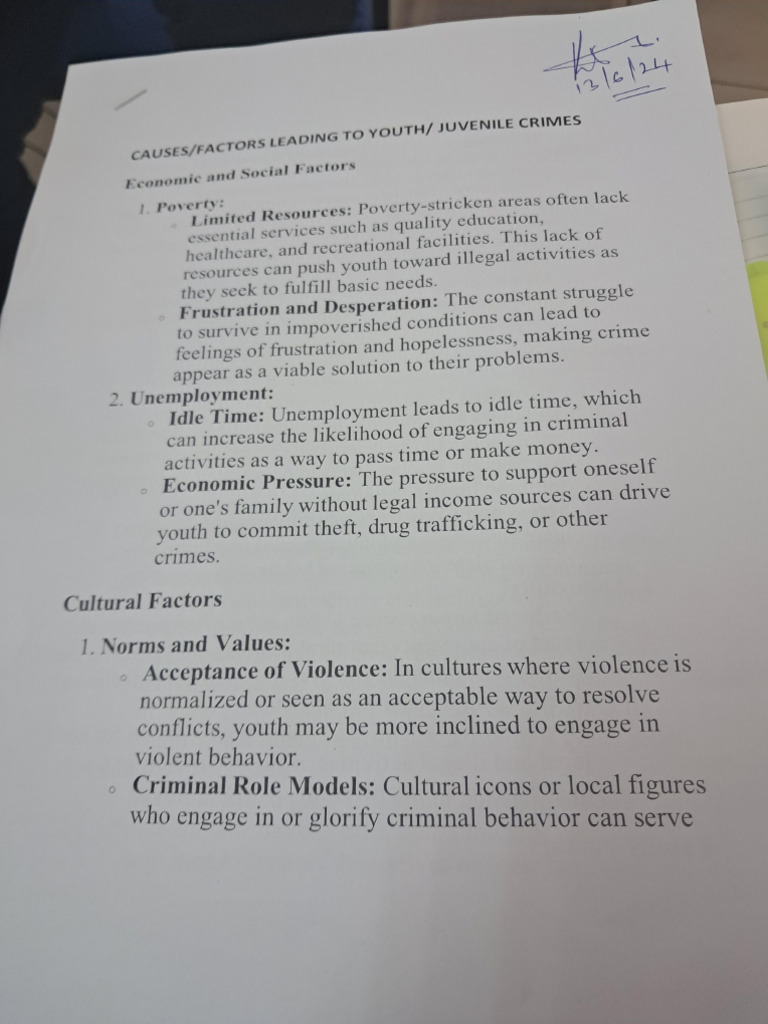 Factors Contributing to Youth Crime | PDF | Crimes | Crime & Violence
