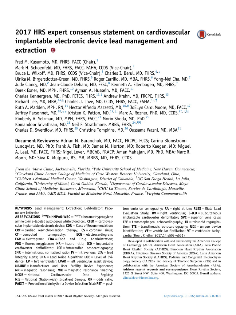 2017 HRS Lead With Appendices | PDF | Artificial Cardiac Pacemaker ...