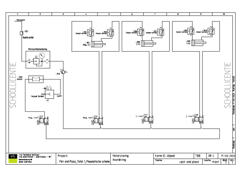 Pick and Place - Tafel 1 - Pneumatische Schema | PDF