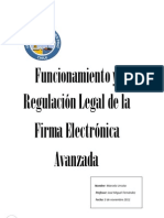 Funcionamiento y Regulación Legal de la firma electronica avanzada