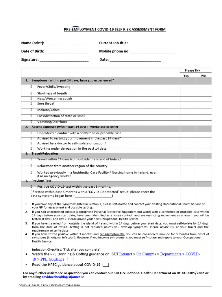 Covid 19 Risk Assessment Pem Pdf Personal Protective Equipment