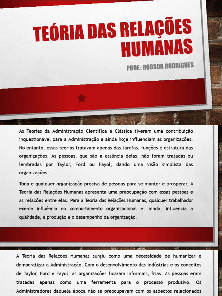 Teoria Das Relações Humanas Pdf Liderança Comunicação