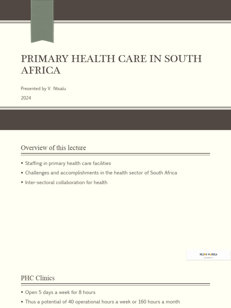 Primary Health Care in South Africa Sv4-2024 | Download Free PDF ...