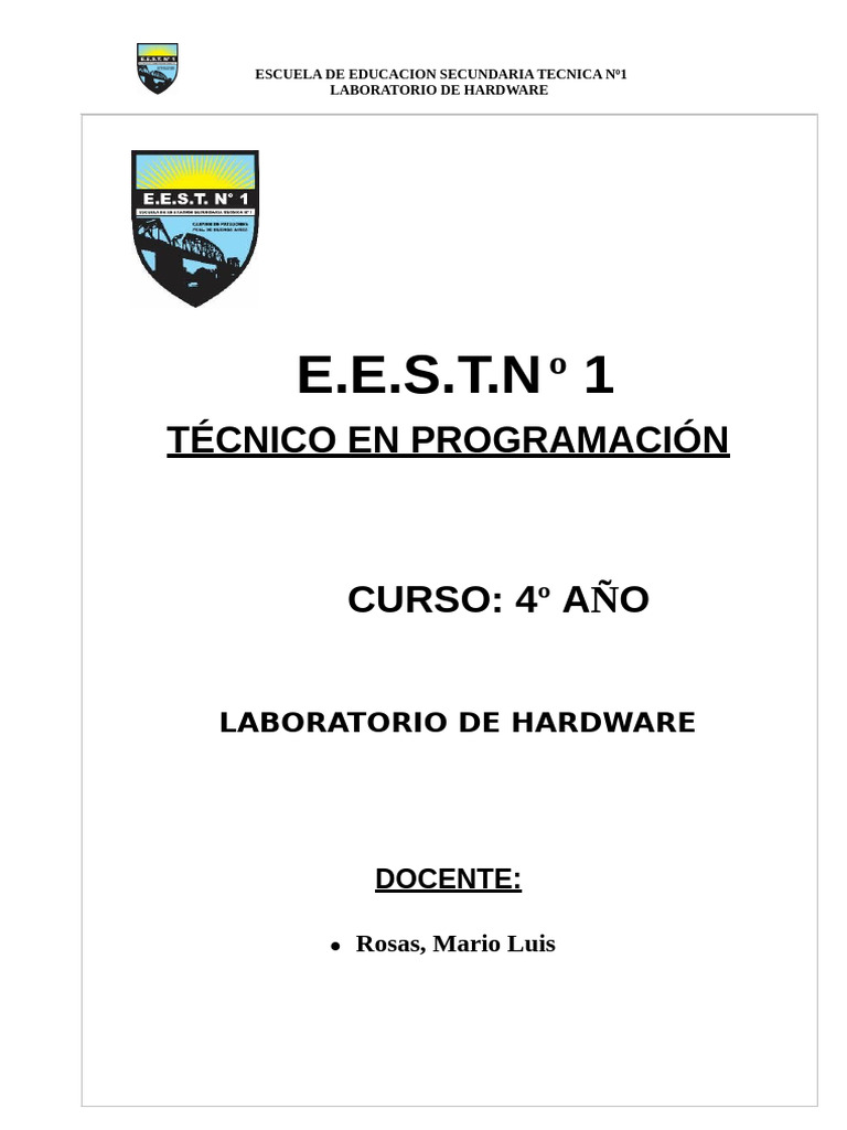 4º g1 TP Lab Hardware | PDF | De entrada y salida | Periférico