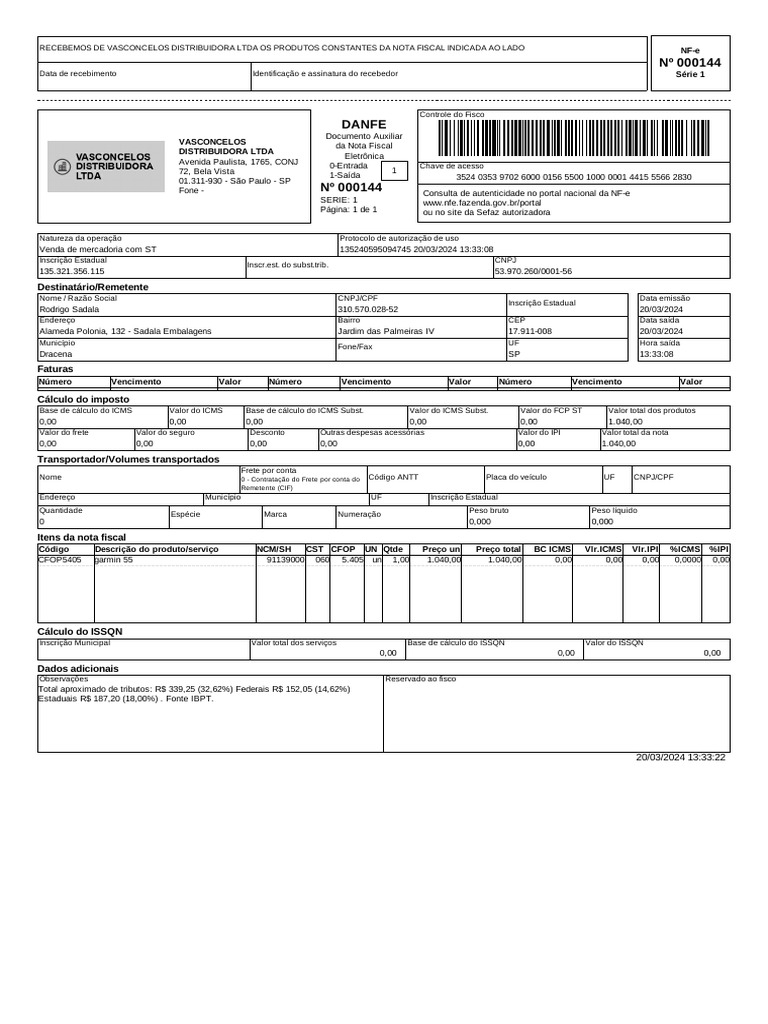 Nota Fiscal | Download grátis PDF | Recibo | Marketing