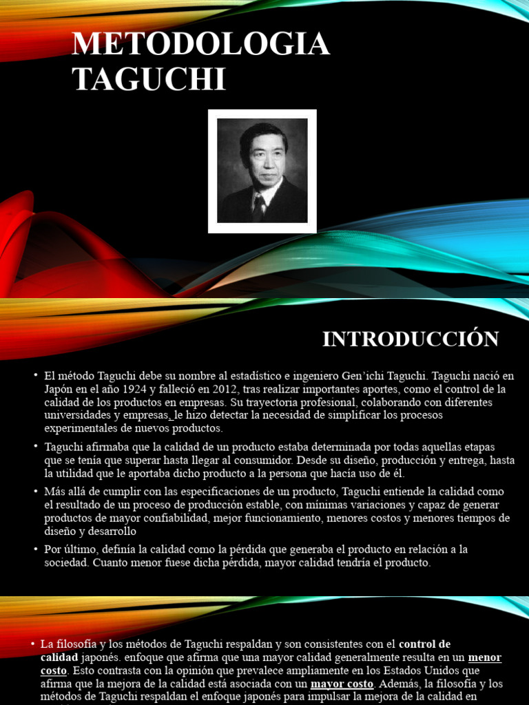 Método Taguchi: Calidad y Diseño Robusto | PDF | Calidad (comercial ...