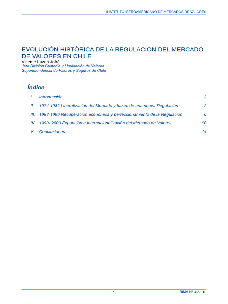 Regulación del Mercado de Valores en Chile | PDF | Bolsa | Bancos