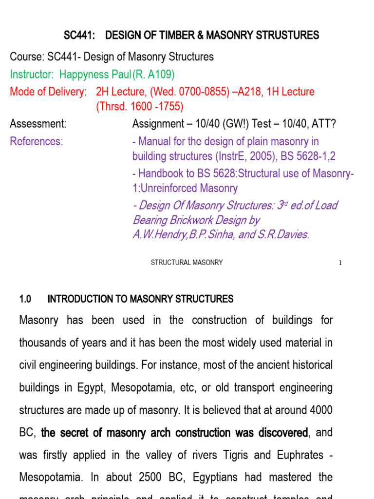 Masonry1 Pdf Masonry Mortar Masonry
