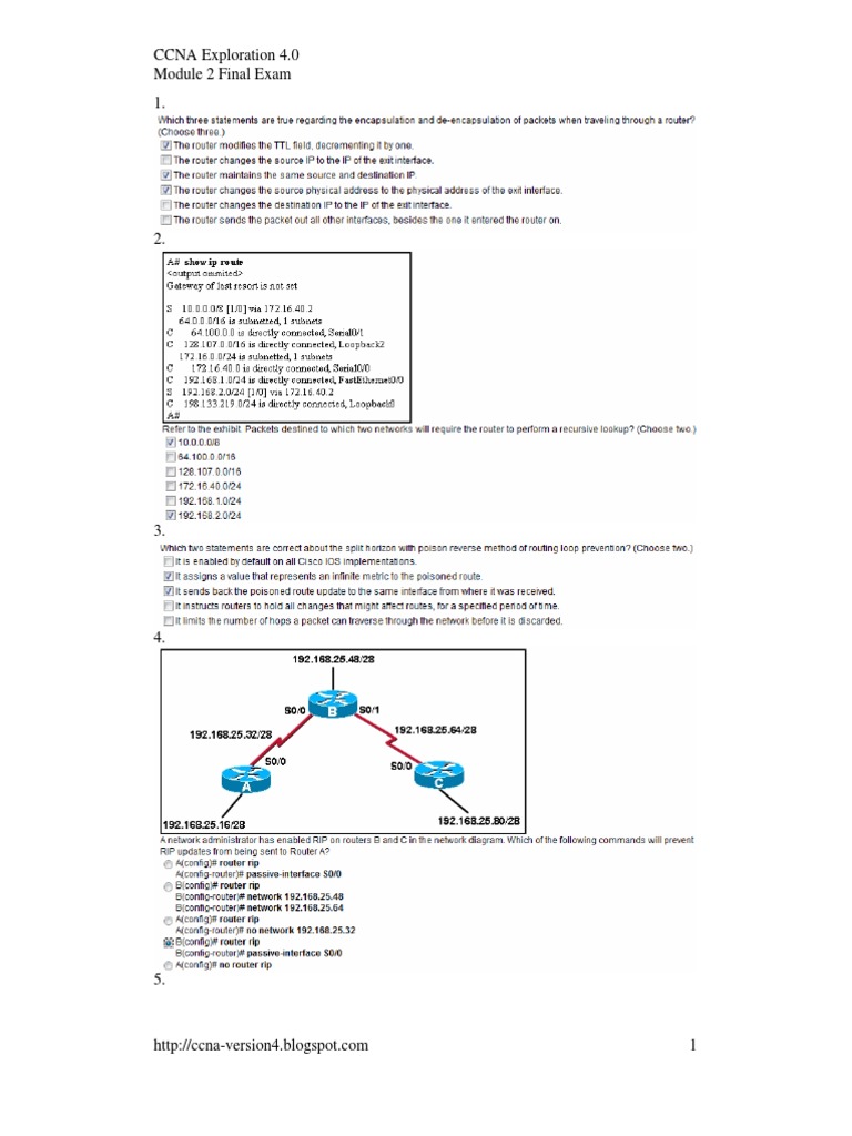 CCNA 4.0 Module 2 Exam Guide | PDF | Computers | Technology & Engineering