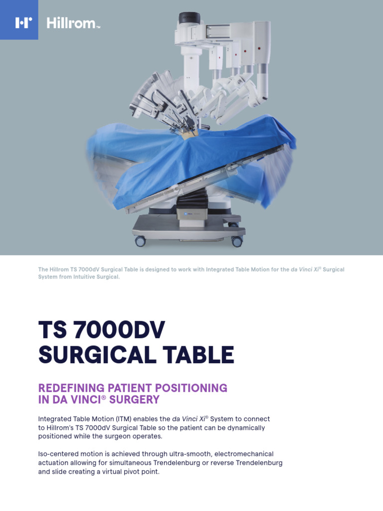 Hillrom TS 7000dV Surgical Table Overview | PDF | Surgery