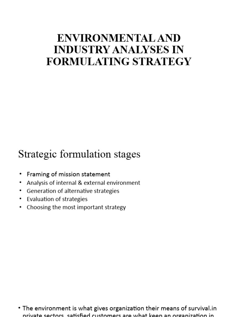 Industry and Environment Analysis | PDF | Strategic Management | Economies