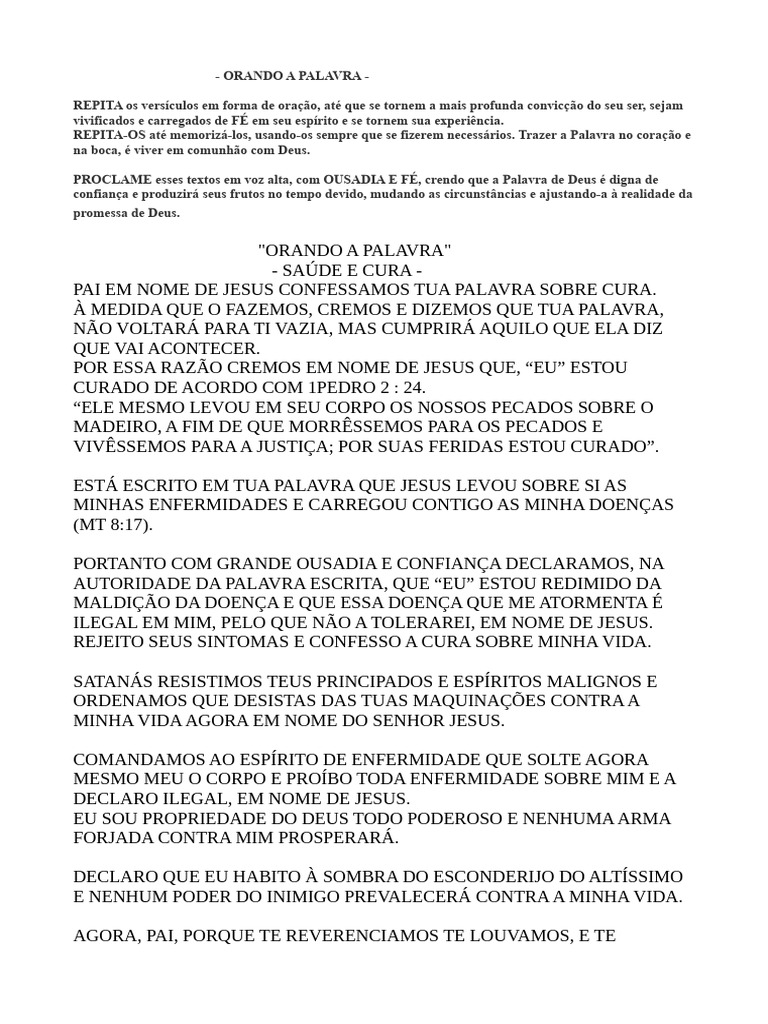 Orando A Palavra - 2 | PDF | Jesus | Fé