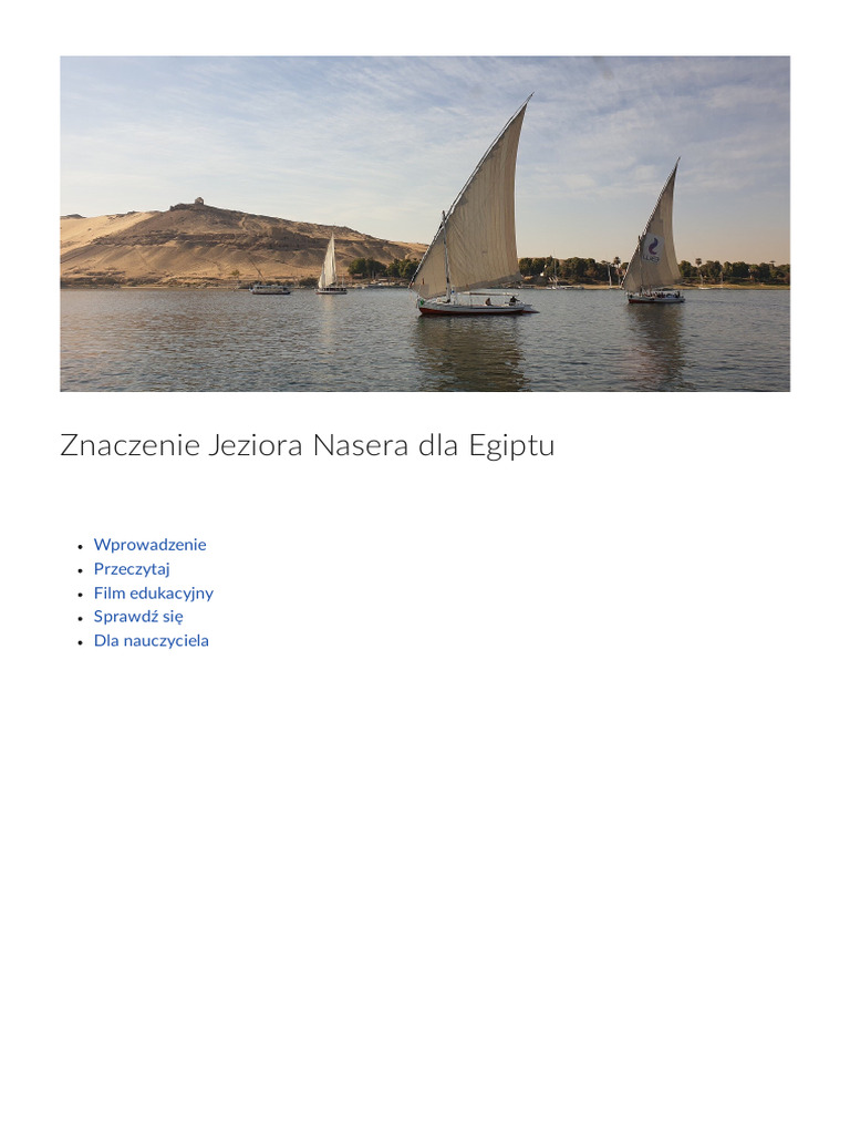 Znaczenie Jeziora Nasera Dla Egiptu | PDF