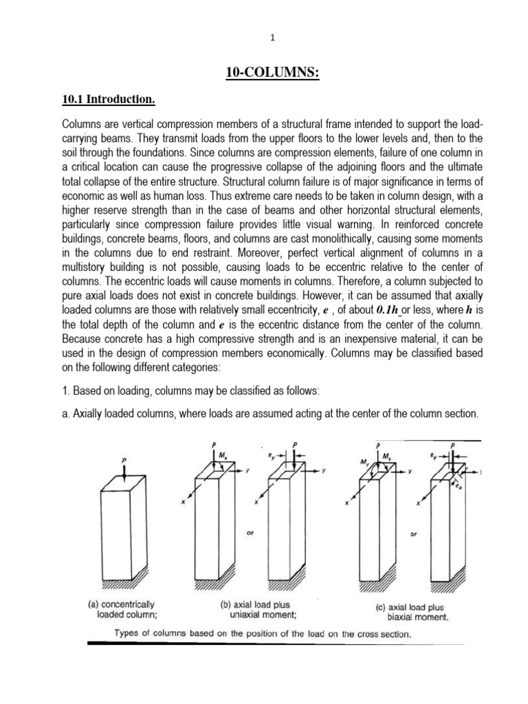 Column Design and Behavior in Structures | PDF | Bending | Strength Of ...