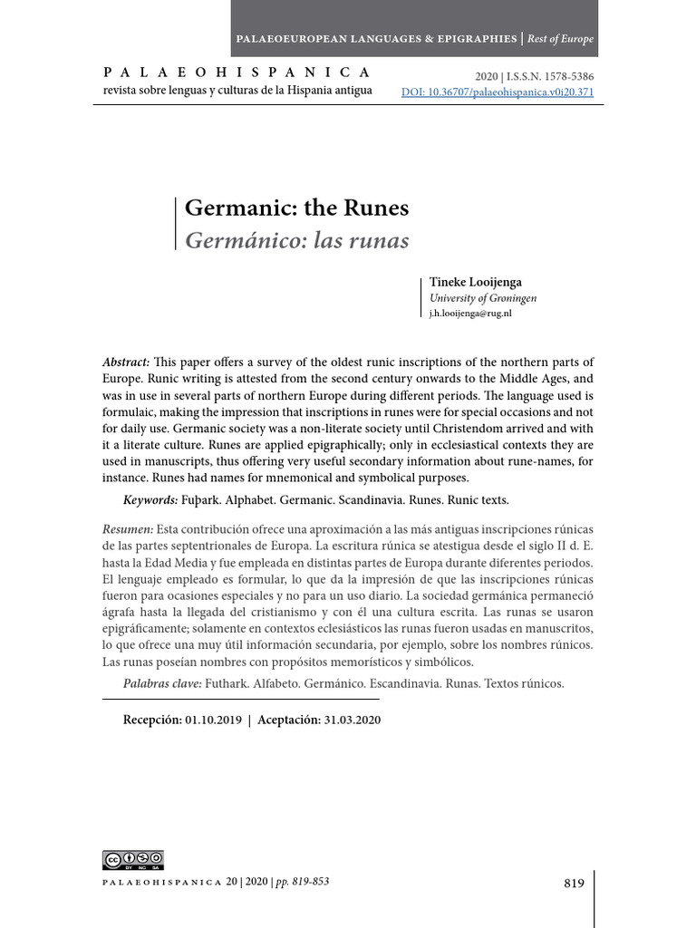 Survey of Ancient Germanic Runes | PDF | Runes | Germanic Peoples