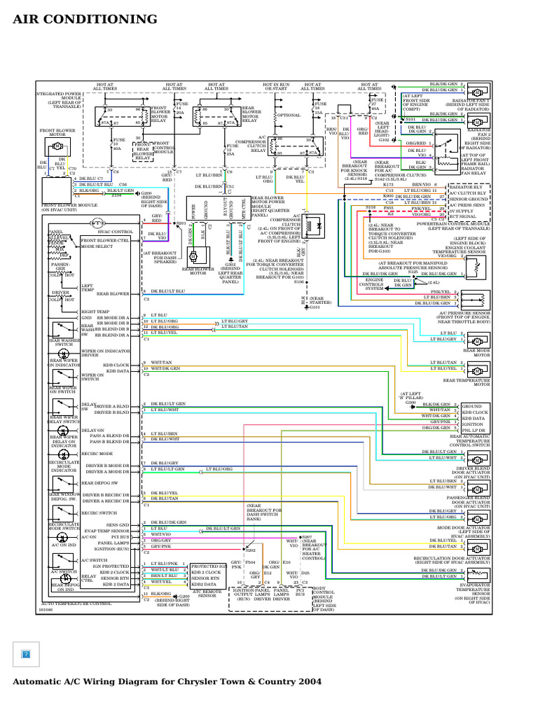 All Wiring Diagrams For Chrysler Town & Country 2004 | PDF