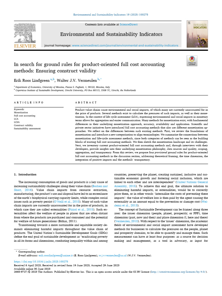 In Search For Ground Rules For Product Oriented Fu 2023 Environmental ...