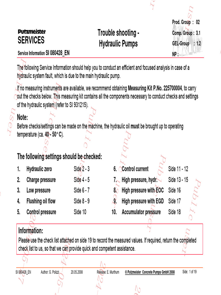 Trouble Shooting - Hydraulic Pumps | PDF | Mechanical Engineering | Gas ...