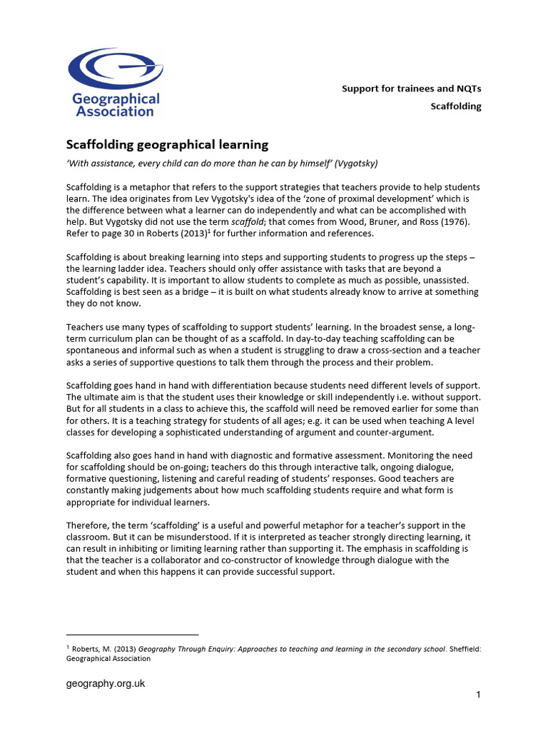 Scaffolding Strategies in Geography Teaching | PDF | Learning | Cognition